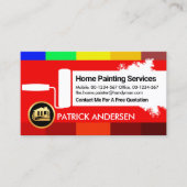 Heldere kleurrijke verfkleuren schilder visitekaartje (Voorkant)