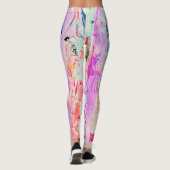 Heldere kleurrijke verfstrepen Abstracte kunst Leggings (Achterkant)