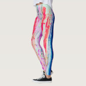 Heldere kleurrijke verfstrepen Abstracte kunst Leggings (Links)