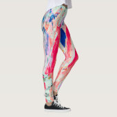 Heldere kleurrijke verfstrepen Abstracte kunst Leggings (Rechts)
