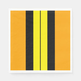 Heldere kleurrijke vetgedrukte gele zwarte race st servet