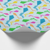 Heldere kleurrijke vliegers in de lucht cadeaupapier (Hoek)