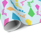 Heldere kleurrijke vliegers in de lucht cadeaupapier (Rol Hoek)