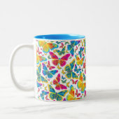 Heldere kleurrijke vlinders koffie mok (Links)