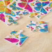 Heldere kleurrijke vlinders uitdaging puzzel (Zijkant)