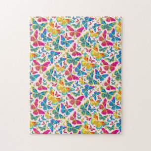 Heldere kleurrijke vlinders uitdaging puzzel