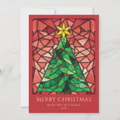 Heldere kleurrijke vrolijke kerstboom ster feestdagenkaart (Voorkant)