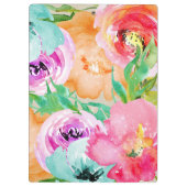 Heldere kleurrijke Waterverf Bloemen gepersonalise Klembord (Achterkant)