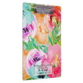 Heldere kleurrijke Waterverf Bloemen gepersonalise Klembord (Rechts)