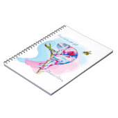 Heldere kleurrijke waterverf kameleon en bij. notitieboek (Linkerzijde)