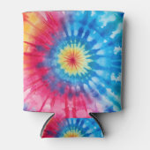 Heldere kleurrijke Waterverf Tie Dye Blikjeskoeler (Voorkant)