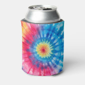 Heldere kleurrijke Waterverf Tie Dye Blikjeskoeler (Blikje Achterkant)