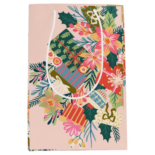 Heldere kleurrijke wensen | Kerstvakantie Medium Cadeauzakje (Voorkant)