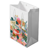 Heldere kleurrijke wensen | Kerstvakantie Medium Cadeauzakje (Voorkant Gekanteld)