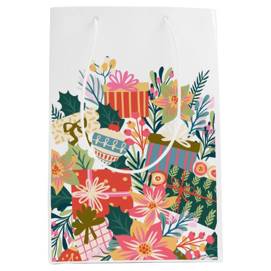 Heldere kleurrijke wensen | Kerstvakantie Medium Cadeauzakje (Voorkant)