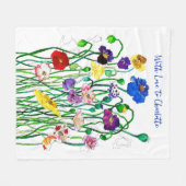 Heldere kleurrijke wilde papaver Waterverf genoemd Fleece Deken (Voorkant (Horizontaal))