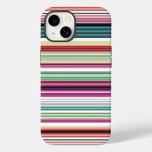 Heldere kleurrijke witte strepen Case-Mate iPhone case (Achterkant)