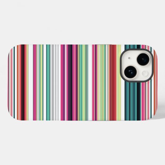 Heldere kleurrijke witte strepen Case-Mate iPhone case (Achterkant (horizontaal))