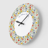 Heldere Kleurrijke Zomer Wildflowers Bloemen Rond Grote Klok (Hoek)