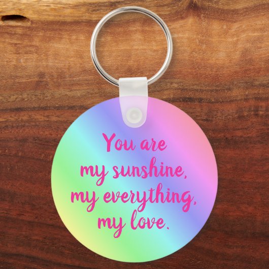 Heldere kleurverloop Ombre Regenboog Kleurrijke na Sleutelhanger (Achterkant)