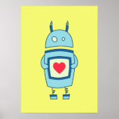 Heldere klundige robot met hart poster (Voorkant)