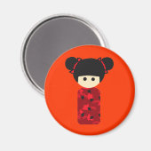 Heldere Kokeshi magneet (Voorkant / Achterkant)