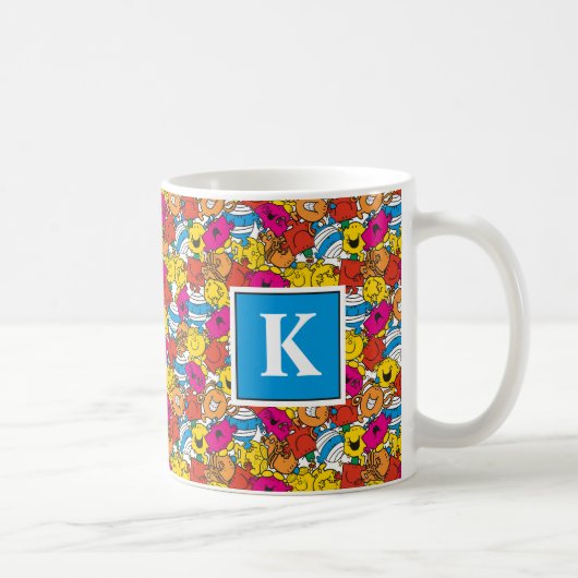 Heldere lachende gezichten | Monogram Koffiemok (Rechts)