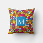 Heldere lachende gezichten | Monogram Kussen (Achterkant)