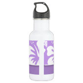 Heldere Lavendel Tropische Hibiscus; gepersonalise Waterfles (Achterkant)