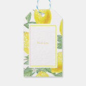 Heldere leemons laten geel en groen cadeaulabel (Achterkant)