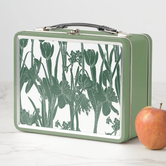 Heldere lente narcissen, tulpen illustratie. (In situ)