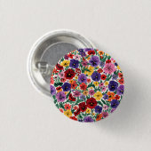 Heldere Lentepenseel Bloemtuin Patroon Ronde Button 3,2 Cm (Voorkant /achterkant)