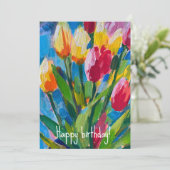 Heldere lentetulpen, schilderij  kaart (Staand voorkant)