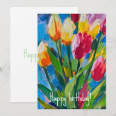 Heldere lentetulpen, schilderij  kaart (Voorkant / Achterkant)