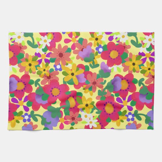 Heldere lentevloeren die u  aanpast theedoek (Horizontaal)