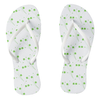 Heldere lentgroene bloemen, kleine Floral afdrukke Teenslippers