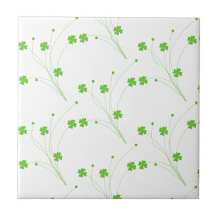 Heldere lentgroene bloemen, kleine Floral afdrukke Tegeltje