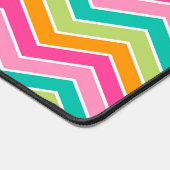 Heldere leuke hippie regenboog zigzag neon strepen bureaumat (Hoek)