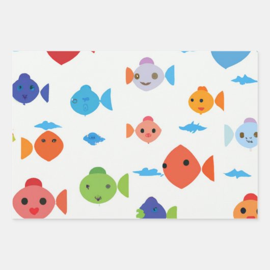 Heldere leuke kinderen inpakpapier vel (Voorkant 2)