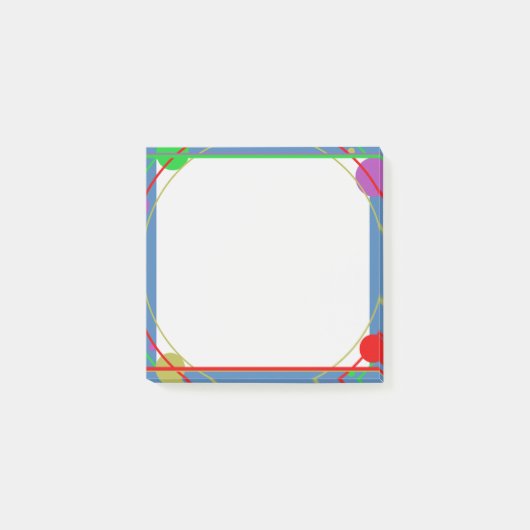 Heldere, Leuke Kleurrijke Geometrische Circulaire  Post-it® Notes (Voorkant)
