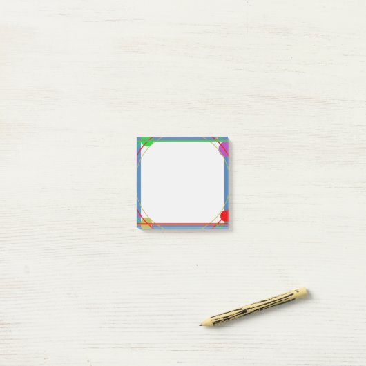 Heldere, Leuke Kleurrijke Geometrische Circulaire  Post-it® Notes (Op bureau)