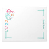 Heldere & Leuke Kleurrijke Muzieknoten Grenslijn Notitieblok (Voorkant)