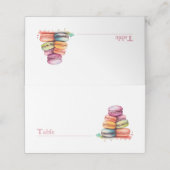 Heldere leuke waterkleurige macarons naam plaats k plaatskaartje (Buitenkant ongevouwen)