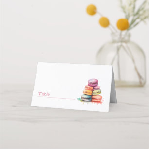 Heldere leuke waterkleurige macarons naam plaats k plaatskaartje