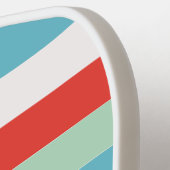 Heldere Leuke Zomerretro Kleurrijke Strepen Pickleball Paddle (Links Detail)