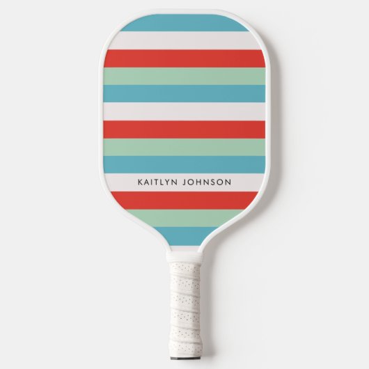 Heldere Leuke Zomerretro Kleurrijke Strepen Pickleball Paddle (Voorkant)
