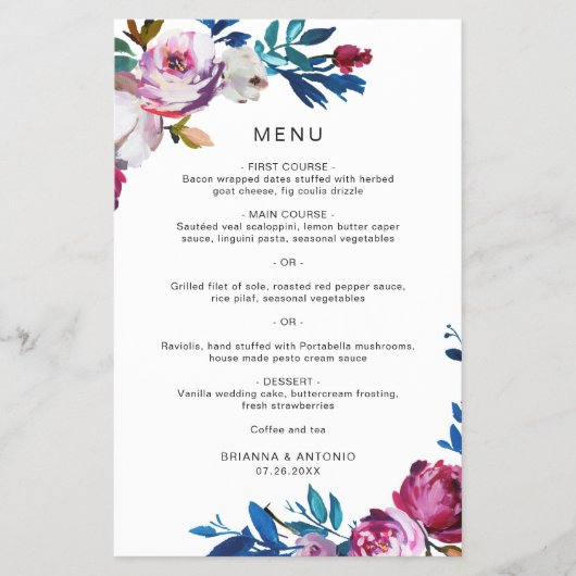 Heldere levendige bloemen moderne budget bruiloft  flyer (Voorkant)