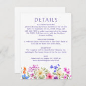 Heldere Levendige Kleur Wildflower Wedding Details Informatiekaartje (Voorkant / Achterkant)