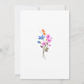 Heldere levendige kleuren Wildflowers Wedding Kaart (Achterkant)