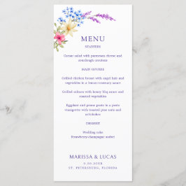 Heldere Levendige Kleuren Wildflowers Wedding Menu